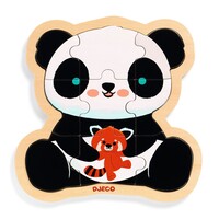Houten puzzel 'Panda' 9 st