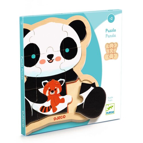 Djeco Houten puzzel 'Panda' 9 st