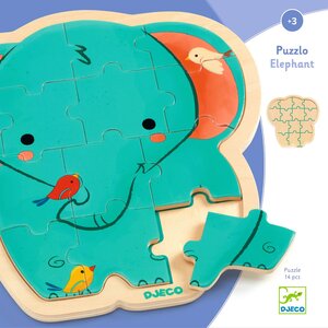 Djeco Houten Puzzel - Olifant 16st. (+3)
