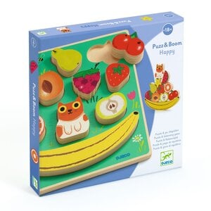 Djeco Puzzel - Inlegpuzzel + balansspel 'Puzz & Boom Happy' (+18m)