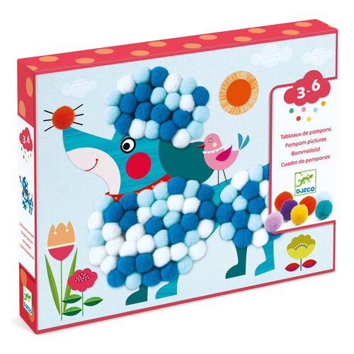 Djeco Knutseldoos - Pompons 'honden' (3-6j)