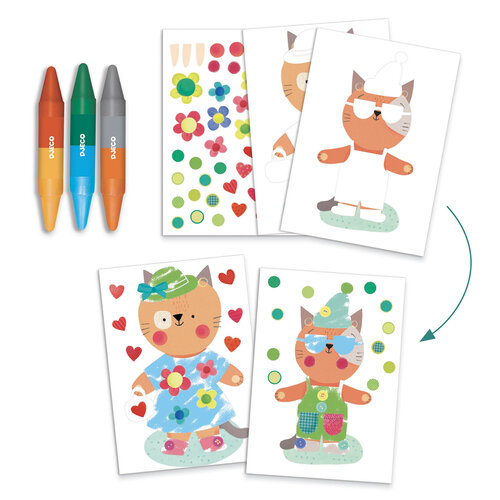 Djeco Knutseldoos - 6 creatieve activiteiten 'dieren' (3-6j)