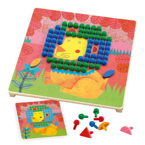 Djeco Spel - Steeknagels 'Mosaïco Animo' (+4j)