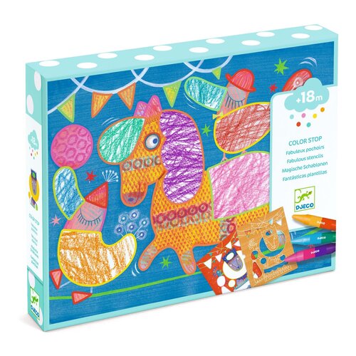 Djeco Knutseldoos - Color stop 'magische sjablonen' (+18m)