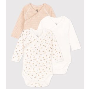 Petit Bateau SET VAN 3 KATOENEN BODY'S MET LANGE MOUWEN VOOR BABY'S