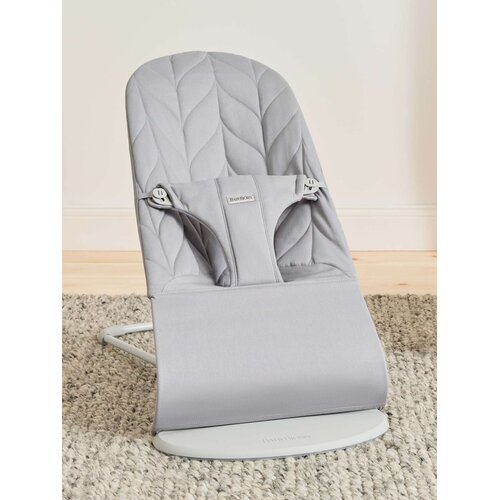 BabyBjorn Bouncer Bliss Cotton, Petal Quilt  Light grey frame light grey