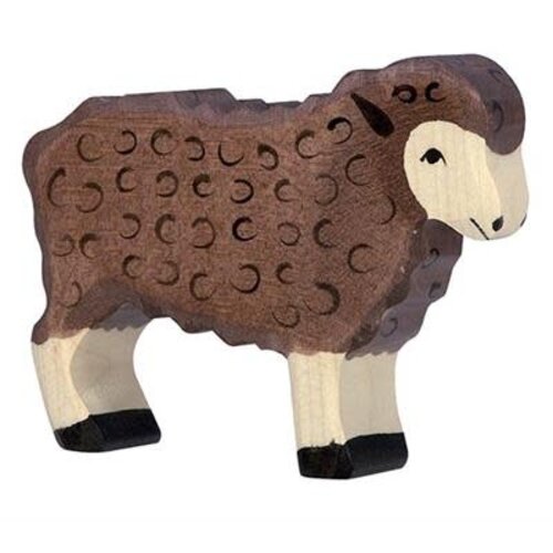 Holztiger Houten schaap, zwart, staand