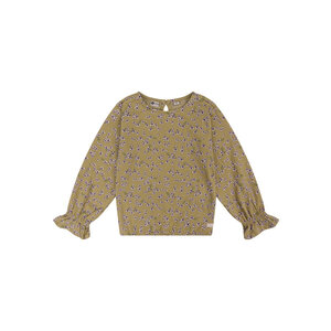 Daily7 T-shirt longsleeve Mille Fleur green olive