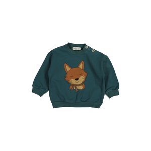 Beans SNAIL-Cotton fleece sweatshirt print - Green W2334792