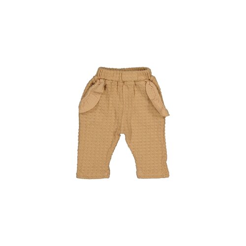 Beans CARROT-Cotton jackard frilly pants - Sand W2336634