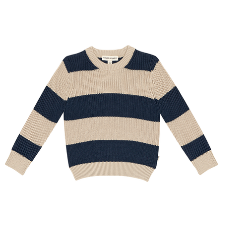 House of Jamie Knitted Sweater soft beige - blue stripes - 323-05-428493 House of Jamie Knitted Sweater soft beige - blue stripes - 323-05-428493