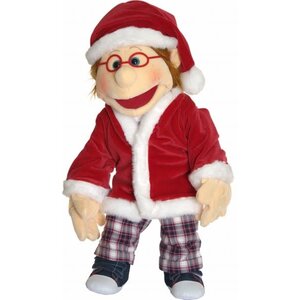 Living Puppets Handpopkleding kerstman 2-delig vest met muts pop niet inbegrepen