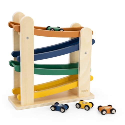 Trixie Houten racebaan met 4 auto's Trixie Houten racebaan met 4 auto's