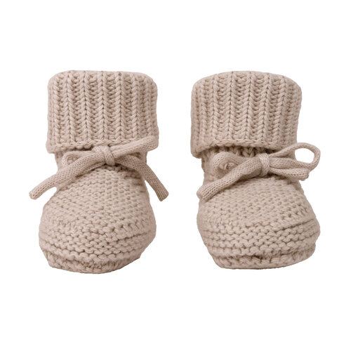 Lodger Babyslofjes Newborn Slipper Knit Cotton Beige