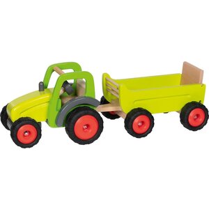 GOKI Grote houten tractor met trailer