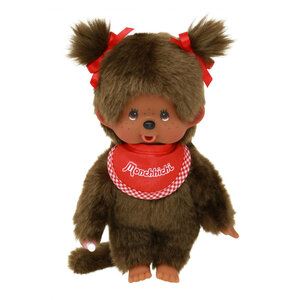 Monchhichi Monchhichi meisje met slab rood 20 cm