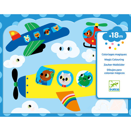 Djeco Waterkleurboek - Magisch kleuren 'In de lucht' (+18m)