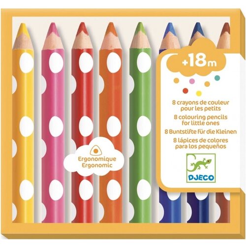Djeco Djeco - 8 kleurpotloden voor de kleintjes (+18m)