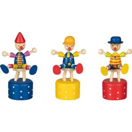 GOKI Houten drukfiguur clown pet