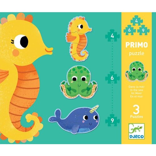 Djeco Djeco puzzel zeedieren 4-6-9 stuks