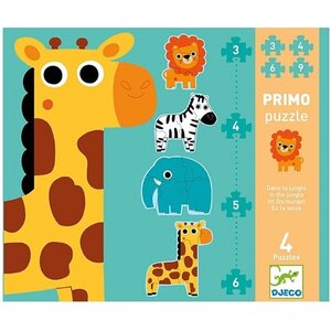 Djeco Puzzel - Primo 'Jungle' 3, 4, 5 en 6st. (+2j)
