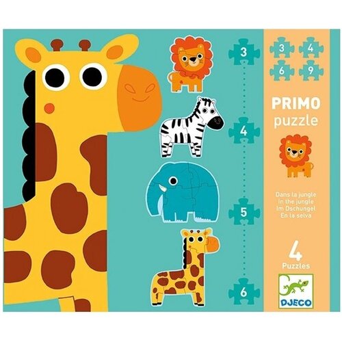 Djeco Puzzel - Primo 'Jungle' 3, 4, 5 en 6st. (+2j)