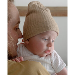 Lodger Beanie Seersucker beige  0-6m