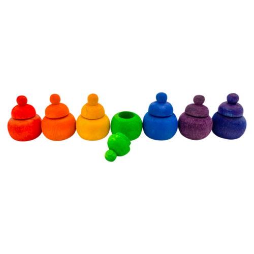 Papoose Papoose Toys Mini Rainbow Pot/7pc