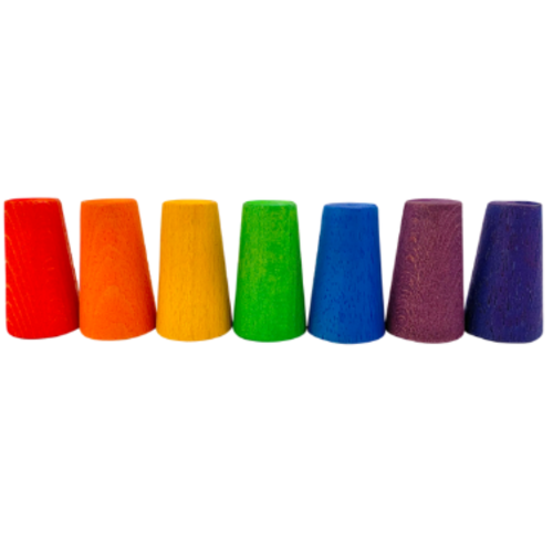 Papoose Papoose Toys Mini Rainbow Cones/7pc