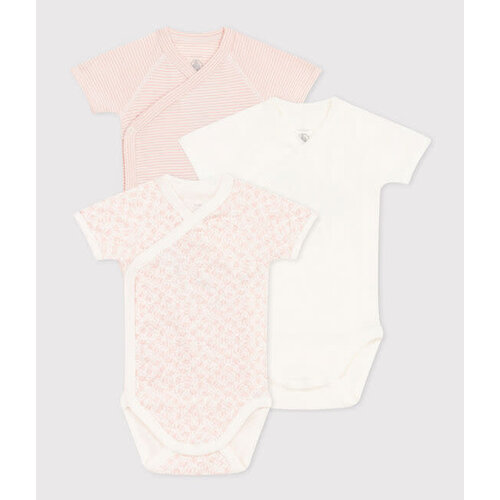 Petit Bateau set van 3 overslagbody met korte mouwen