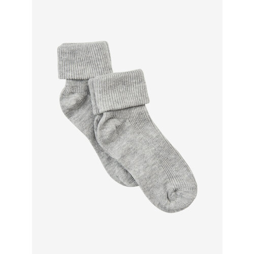 Minymo Minymo - Baby Rib Sock W. Fold (2-Pack) - Color: 130 - Light Grey Melange