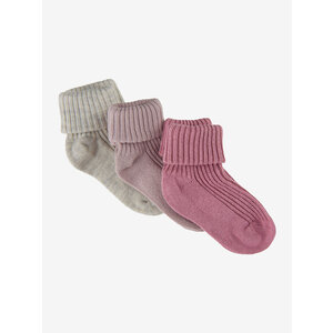 Minymo Minymo - Baby Sock Rib (3 Pack) - Color: 514 - Rose Smoke