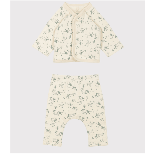 Petit Bateau tweedelig gewatteerd babysetje in tubic