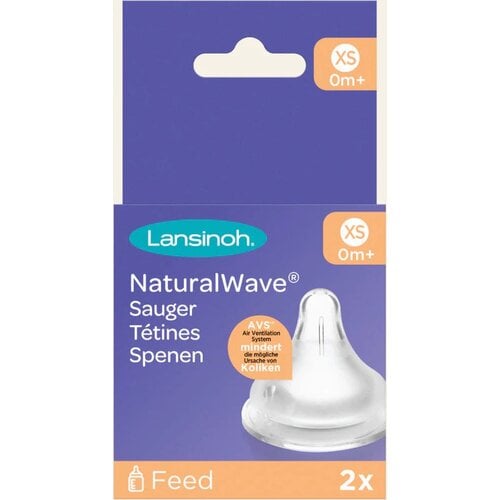 Lansinoh Natural Wave Speen +0 maanden (XS) - 2 stuks