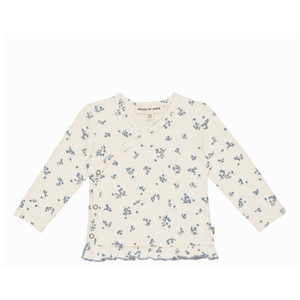 House of Jamie wrap tee - stone blue floral