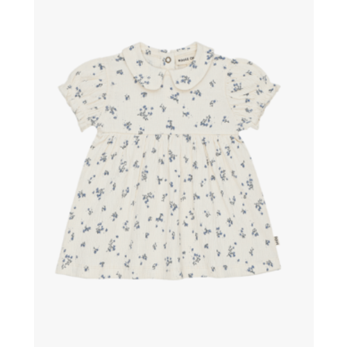 House of Jamie baby collar dress - stone blue floral