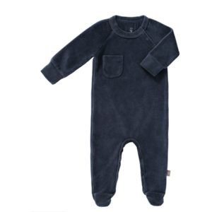 Fresk Pyjama velours met voet - Indigo