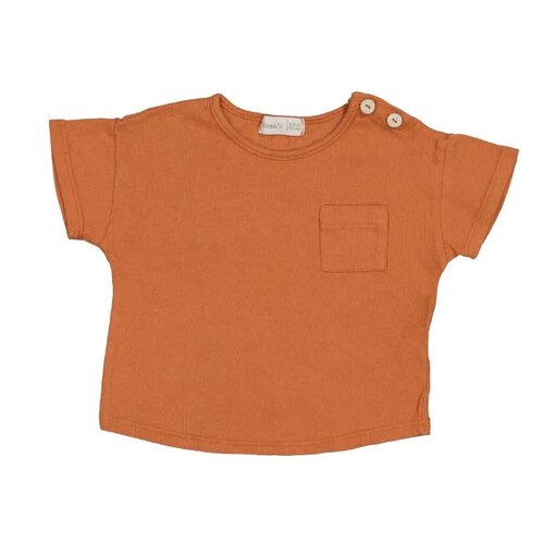 Beans Cotton-Linen T-Shirt Brick