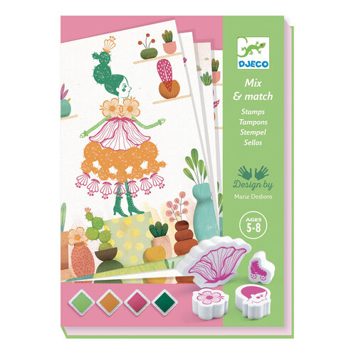Djeco Knutseldoos - Stempelen 'Flower girl' (5-8j)