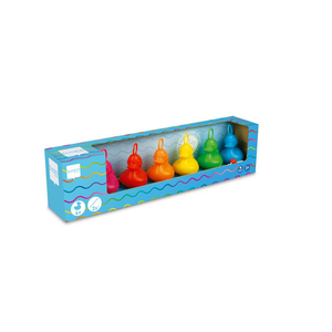 SCRATCH EUROPE Set van 6 kermiseendjes + 2 hengels - Regenboog