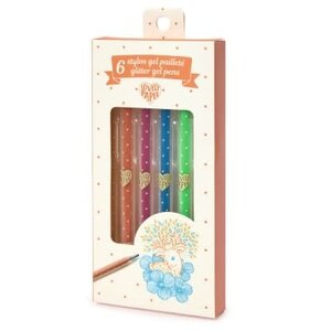 Djeco 6 glitter gel pens