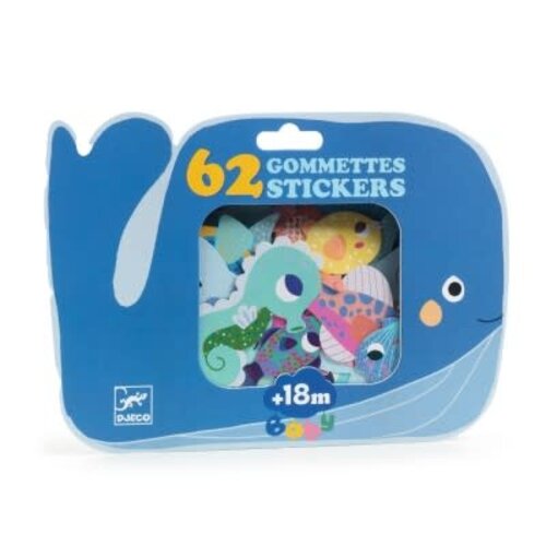 Djeco gomstickers Zeedieren