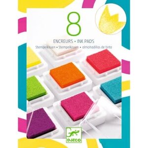Djeco 8 inktkussens en 1 reiniger - popkleur