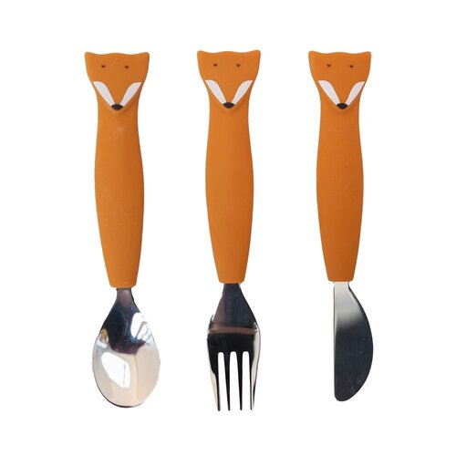 Trixie Siliconen eetset 3 stuks - Mr. Fox Trixie Siliconen eetset 3 stuks - Mr. Fox