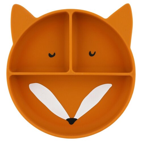 Trixie Siliconen bord met vakjes en zuignap - Mr. Fox