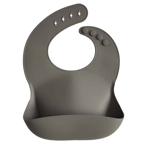 Mushie Silicone bib dove grey