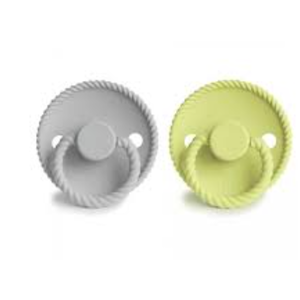 Mushie FRIGG ROPE 2-PACK LATEX  T1 Silver Gray/Green tea