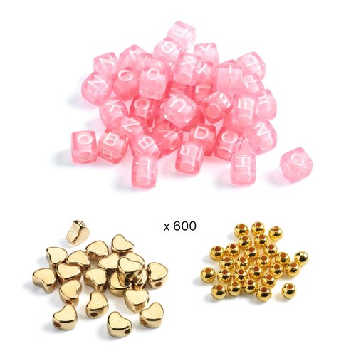 Djeco Knutseldoos - Alfabet Kralen 'Goud' (6-10j)