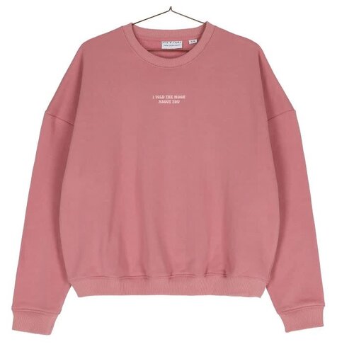 elle and rapha sweatshirt TOLD THE MOON loose fit soft pink