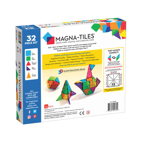 Magna-Tiles MAGNA-TILES® Clear Colors 32 Piece Set